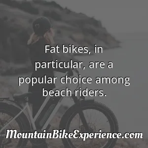 Fat bikes in particular are a popular choice among beach riders