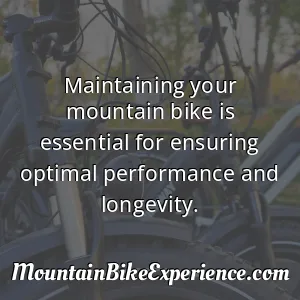 Maintaining your mountain bike is essential for ensuring optimal performance and longevity