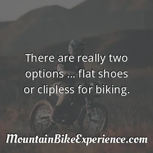 There are really two options ... flat shoes or clipless for biking
