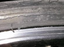 Cracked bike tire on the sidewall