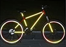 reflective tape on a bike