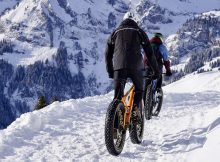 fat bikes riding over snow