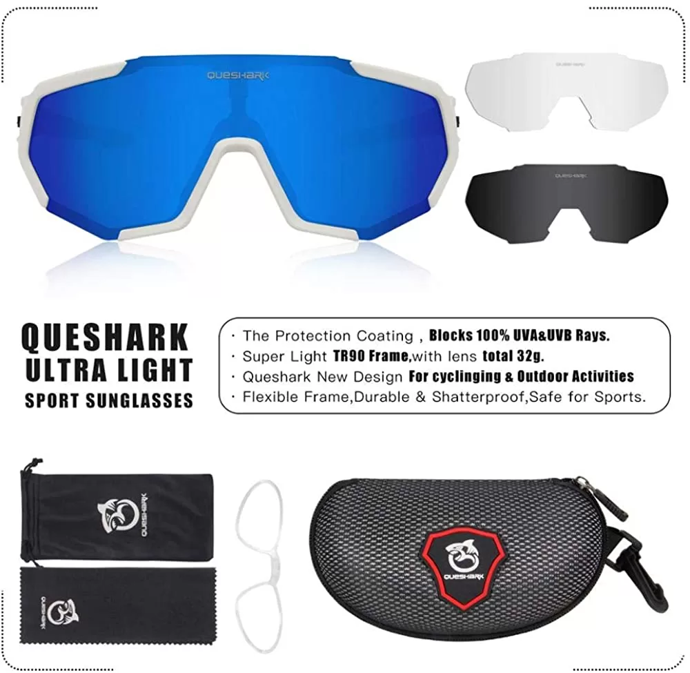 Queshark Cycling Glasses Package